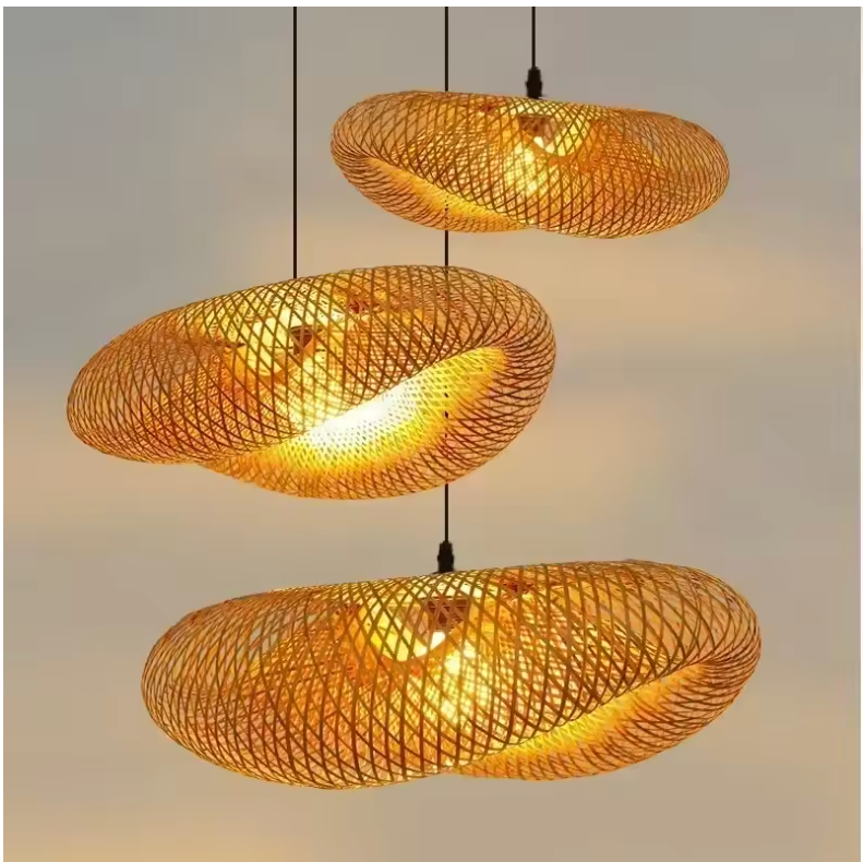 Bamboo hand weaving pendant lights