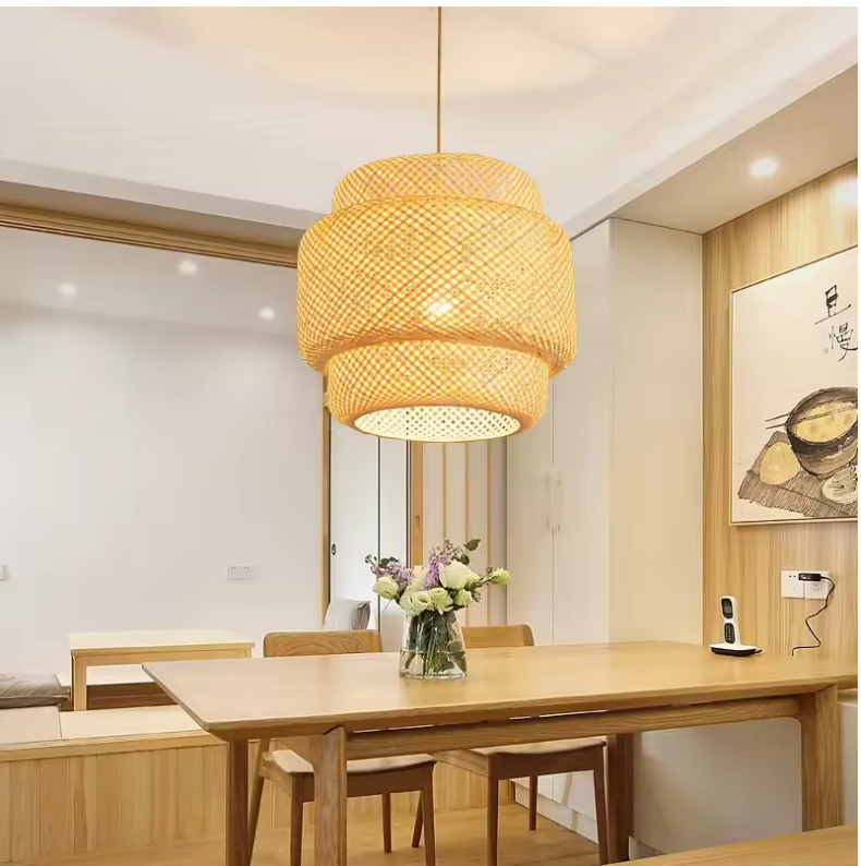 Bamboo lantern pendant light